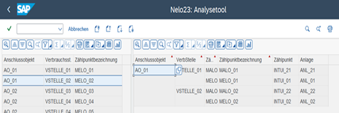 NeLo Ausgabe der Zielstruktur